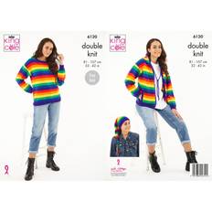 Schemi di Ricamo King Cole 6120 Double Knitting Pattern Womens Cardigan Sweater