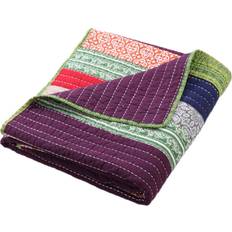 60 Inch Cotton Throw Blanket Multi Color Stripes