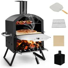 Grills Costway 2-lagigem Pizza Ofen mit Grillrost