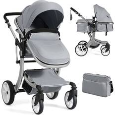 2 in 1 pram Casart Foldable 2 in 1 Baby Stroller Convertible Pushchair