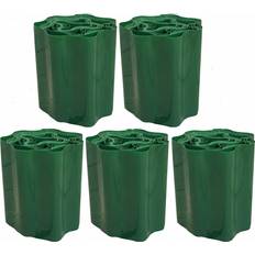 Green Lawn Edging Selections Set of 5 Green Plastic Garden Lawn Edging 9m x 15cm Roll