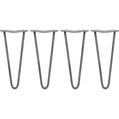 Table Legs MonsterShop 4 x Premium Hairpin Legs Bench Free Screws and Protector Feet Steel 12" Table Leg