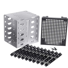 Spactz LLhappy 5.25 Inch to 5 x 3.5 SATA HDD Cage Rack Hard Drive Disk Enclosure Tray Adapter