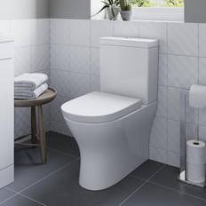 Toilets Ceramica Arles Close Coupled Back to Wall Rimless Toilet Soft Close Seat