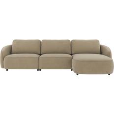 Möbler Rowico Home Norris Tyg Rita Mörkbeige 4-Sitssoffa Med Divan Höger Soffa