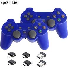 Game Controllers Maxpower 2pcs Blue 2.4GHz Wireless Gamepad For PC Laptop USB Game Controller Joystick