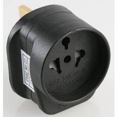 Pro Elec Visitor to UK Travel Adaptor Plug Black Edition