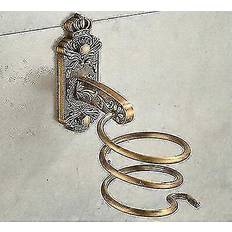 Over the Toilet- & Bathroom Storage Hiigyl Nail Free Hair Dryer Rack Antique Brass