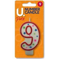 Birthday Cake Number Candles 0 9 All Ages White And Red