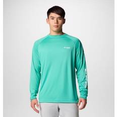 Fishing Jackets Columbia Men's PFG Terminal Tackle Long Sleeve Shirt Green XL