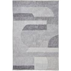 Roseland Furniture Whitaker Abstract Flatweave Washable Rug Grey or Beige