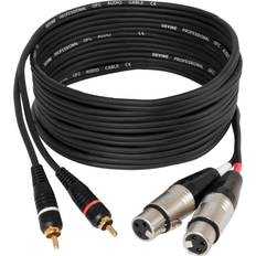 VA9030 2x Female XLR to 2x Male RCA Cable 3m