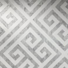 YöL Greek Key Wallpaper Grey White Geometric Design Paste