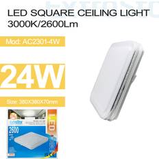 ExtraStar 24W LED Square 3000K 2600 Lumen Ceiling Flush Light