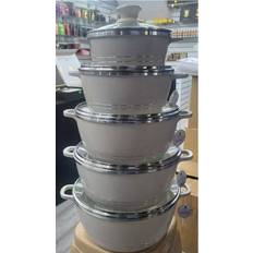 AmTech 5 Pc Die Cast Non Stick Stockpot Cooking Pan Pot Cookware Set with lid