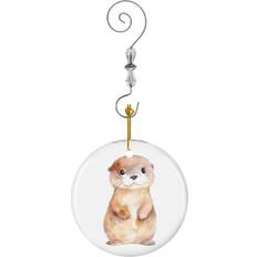 Famgem Ornaments Ceramic with Crystal Hook Christmas Tree Ornament