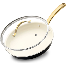 NutriChef 8-Inch Professional Ceramic Frying Pan with Lid