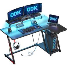ODK L Shaped Gaming Desk with LED Lights