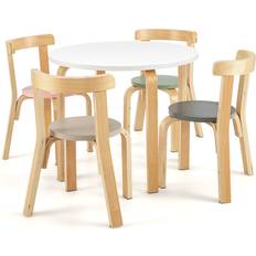 Casart 5-Piece Kids Bentwood Curved Back Table and Chair Set