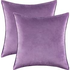 Purple Cushion Covers Ancoree Pack of 2 Solid Color Velvet Throw Pillow Cushion Cover Purple