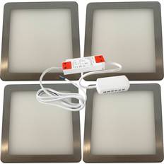 Furniture Lighting Loops Brushed Nickel Slim Square Under Cabinet Light & Driver - Natural White LED Furniture Lighting