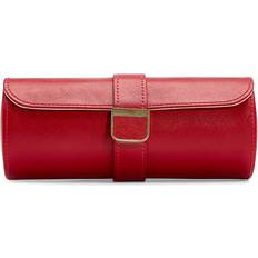 Watch Boxes Wolf Palermo Double Watch Roll & Jewelry Pouch Red