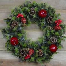 Samuel Alexander Premier 45Cm Indoor Outdoor Christmas Wreath - Red & Green Decoration