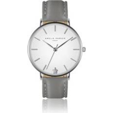 Leather Watch Woman Amelia Parker Pure Grey 38 mm