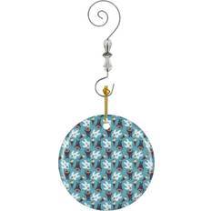 Turquoise Christmas Decorations Famgem Ornaments Ceramic Charm with Hook Christmas Tree Ornament