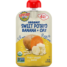Earth's Best Organic Stage 2 Baby Food Sweet Potato Banana Oat Fruit & Veggie Puree 3.5 oz Pouch