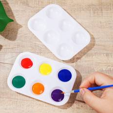 White Palettes LimbO 30 Pcs White Plastic Paint Palettes 6 Wells