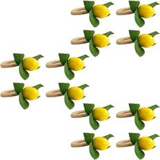Yellow Napkin Rings Tlily 12 Pcs Simulation Lemon Plant Fruit Meal Buckle Hotel Model Room Napkin Ring