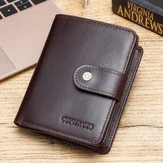 Contacts Genuine Leather Wallet For Men - Coffee