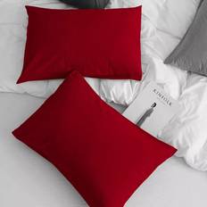 Red Bed Sheets Moonlight Bedding Pillowcases Pair 50 x 75 cm Burgundy Xtra Deep Bed Sheet Red