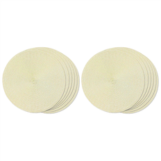 Beige Place Mats Veneka Round Braided Placemats Set of 12 15 Inch Place Mat Beige