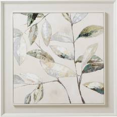 Brown Framed Art Hill Interiors Dolce Dapple Leaf Painting On Canvas Brown Wood Framed Art