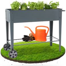 Krukker, Planter & Dyrkning Arebos Raised Bed With Wheels And Shelf 108 x 51 x 80 cm