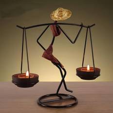 Metal Candle Holders MDSRJONE Elegant Metal with Balancing Scales Design 1pc Candle Holder