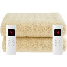 Sweet Dreams Cozy Night Luxury Wool Electric Blanket with Timer - Cream Blankets Beige