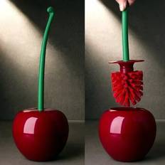 Red Toilet Brushes Flemye Red Toilet Brush Cherry Shape Lavatory Set
