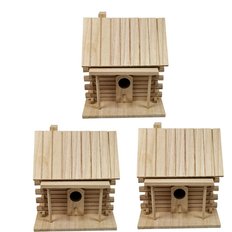 Spactz 3X Bird House Wall-Mounted Wooden Nest Dox Box Cage Decoration Garden Ornament