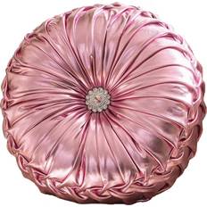 Ancoree Solid Color Sequin Round Pillow Pumpkin Pleated Handmade Metallic Throw Faux Leather Decorative Circle Floor Cushion Complete Decoration Pillows
