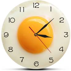 Torribaly Fried Egg Poached Yolk Digital Pointer Wall Clock