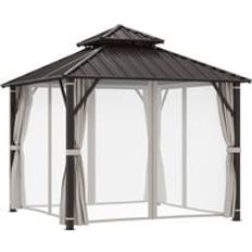 Hardtop gazebo OutSunny Hardtop Gazebo with Metal Roof 3 x 3 m
