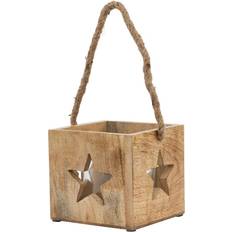 Candle Holders Hill Interiors Natural Wooden Star Tealight Candle Holder