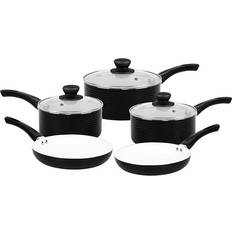 URBN-CHEF Pcs Non-Stick Ribbed Aluminium Induction Hob Cookware Set 8 Parts