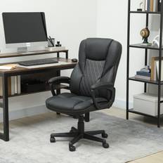 Homcom High Back Executive with Adjustable Height Arms Black Office Chair