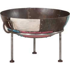 VidaXL Fire Pits & Fire Baskets vidaXL Rustic Fire Pit Iron Garden Camping Furnace Patio Heater Bowl