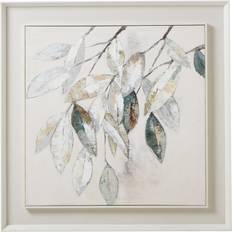 Brown Framed Art Hill Interiors Dolce Mottle Leaf Painting On Canvas Brown Wood Framed Art