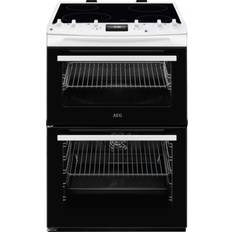Built in Ovens - White AEG CCX6540ACW 116L Built-in Double Oven with 4 Ceramic Hobs White